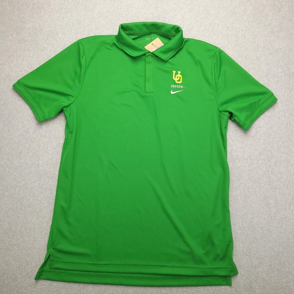 Nike4 Dri-Fit Oregon Ducks Polo Shirt Mens Medium Green NCAA Football UO Logo - Picture 2 of 10